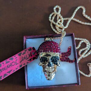 Designer Betsey Johnson rhinestone pendant